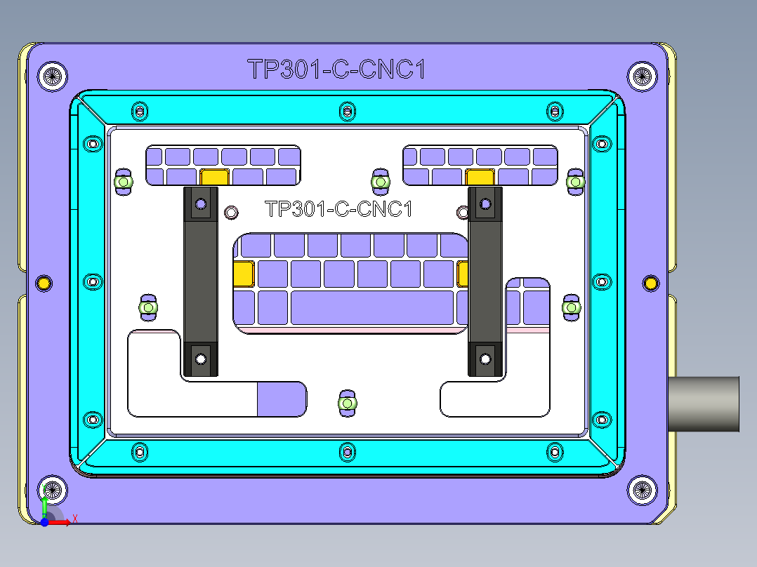 TP301-C-笔记本CNC工装夹具三维模型CNC1-0608前视图