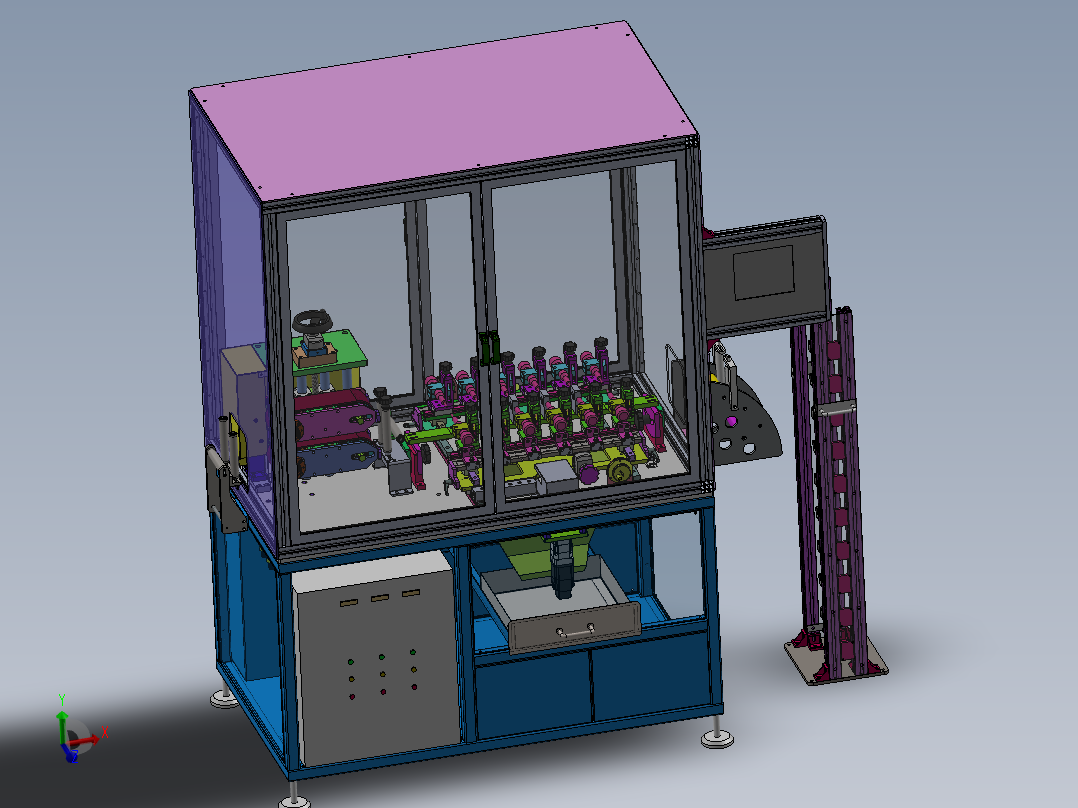 在线水平打孔机（sw18可编辑+工程图+bom）