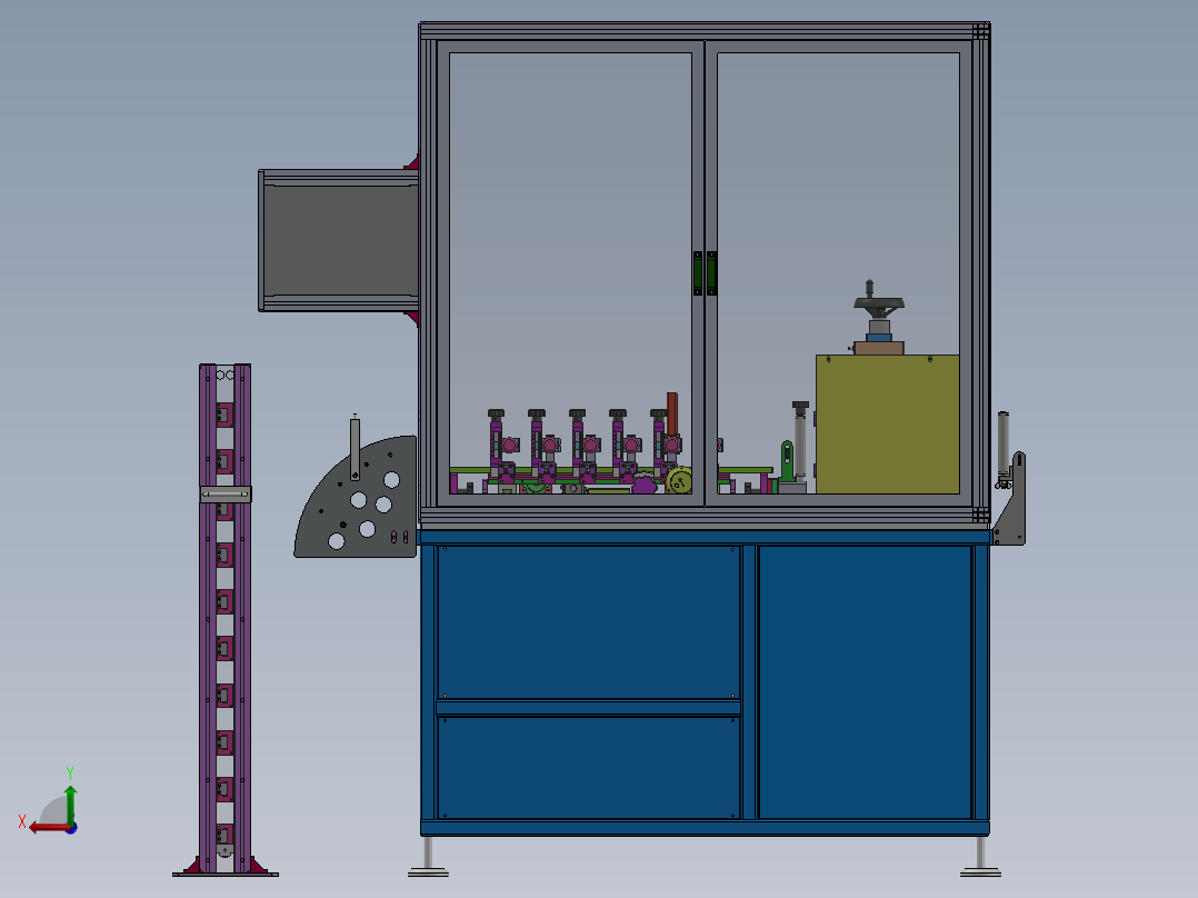 在线水平打孔机（sw18可编辑+工程图+bom）后视图