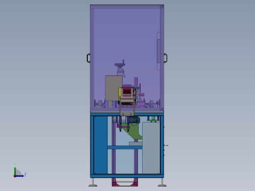 在线水平打孔机（sw18可编辑+工程图+bom）左视缩略图