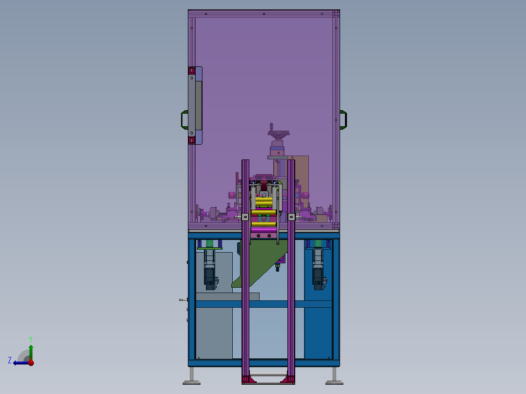 在线水平打孔机（sw18可编辑+工程图+bom）右视图