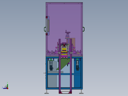 在线水平打孔机（sw18可编辑+工程图+bom）右视缩略图