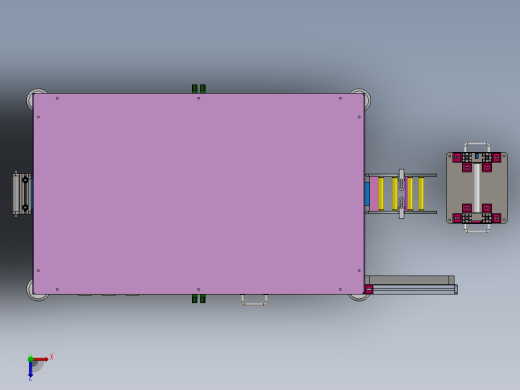 在线水平打孔机（sw18可编辑+工程图+bom）俯视缩略图