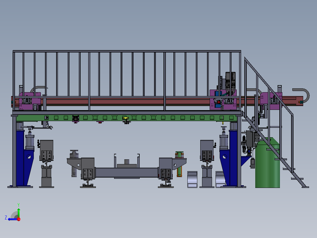 钣金件两层焊接设备sw18右视图