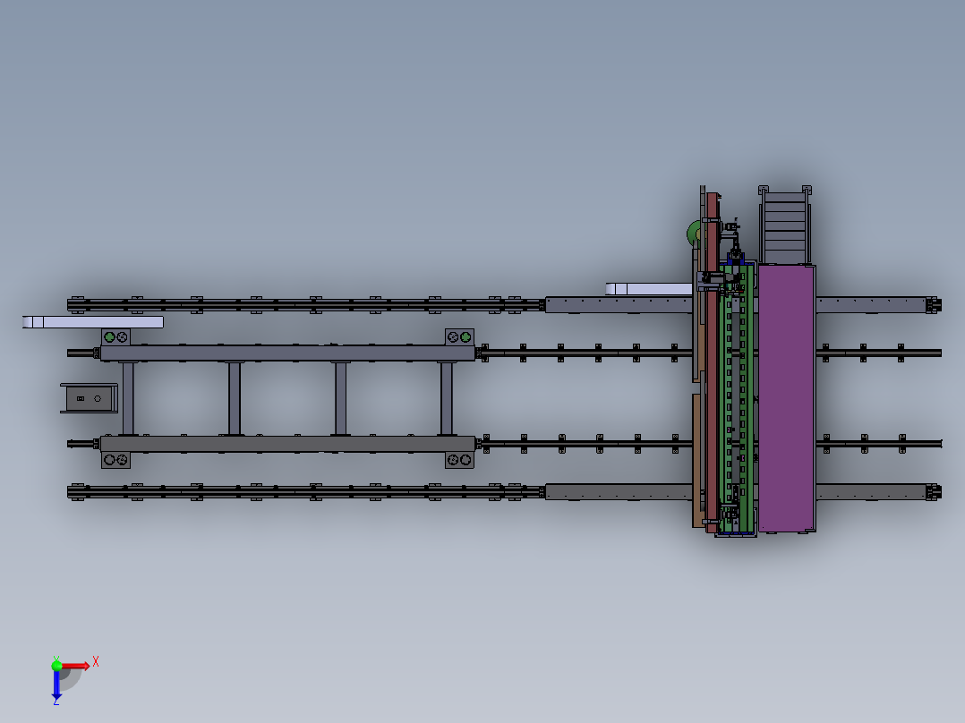 钣金件两层焊接设备sw18俯视图