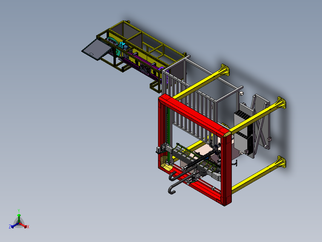 电子物料自动检测生产线sw17正等轴测图