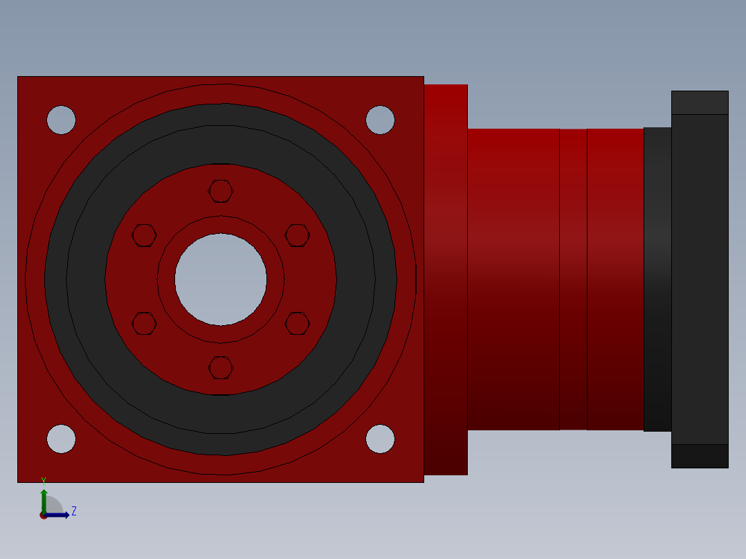 伺服直角行星减速机 PW-FC系列19款左视图