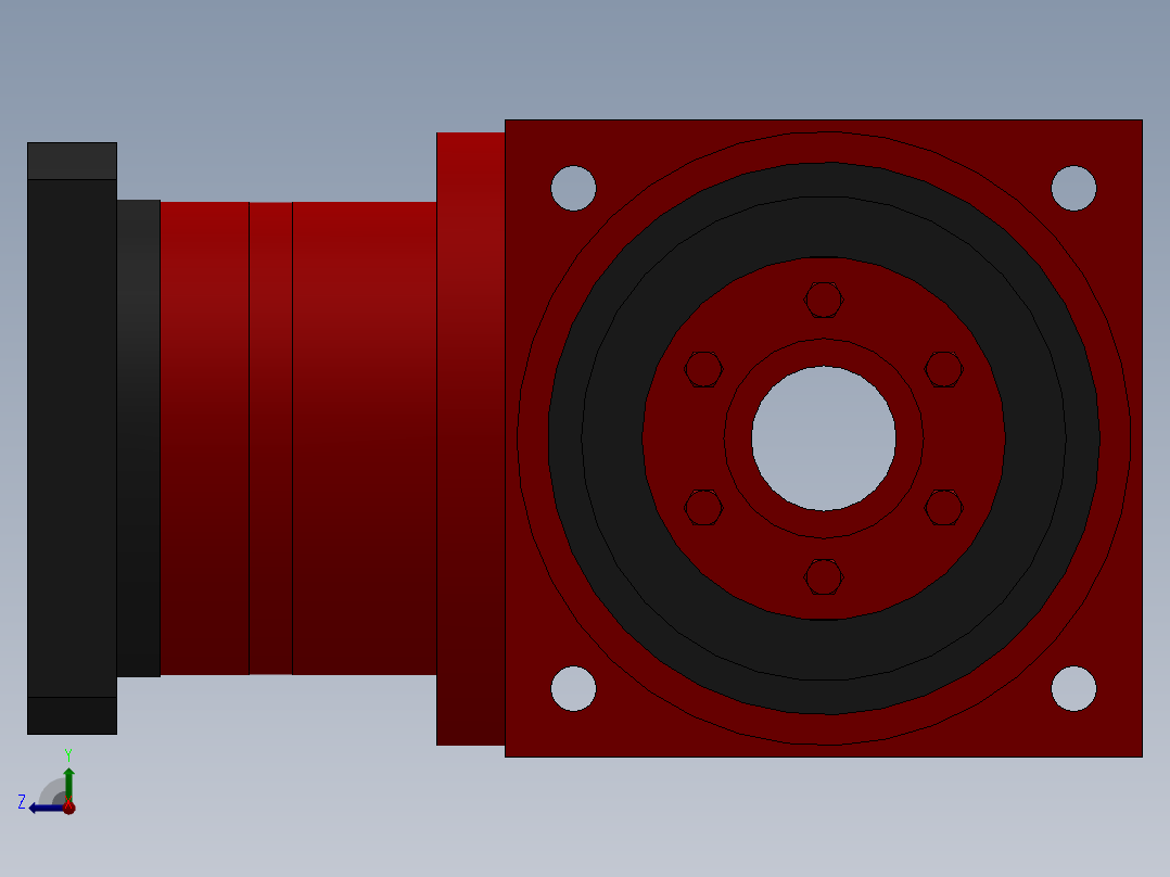 伺服直角行星减速机 PW-FC系列19款右视图