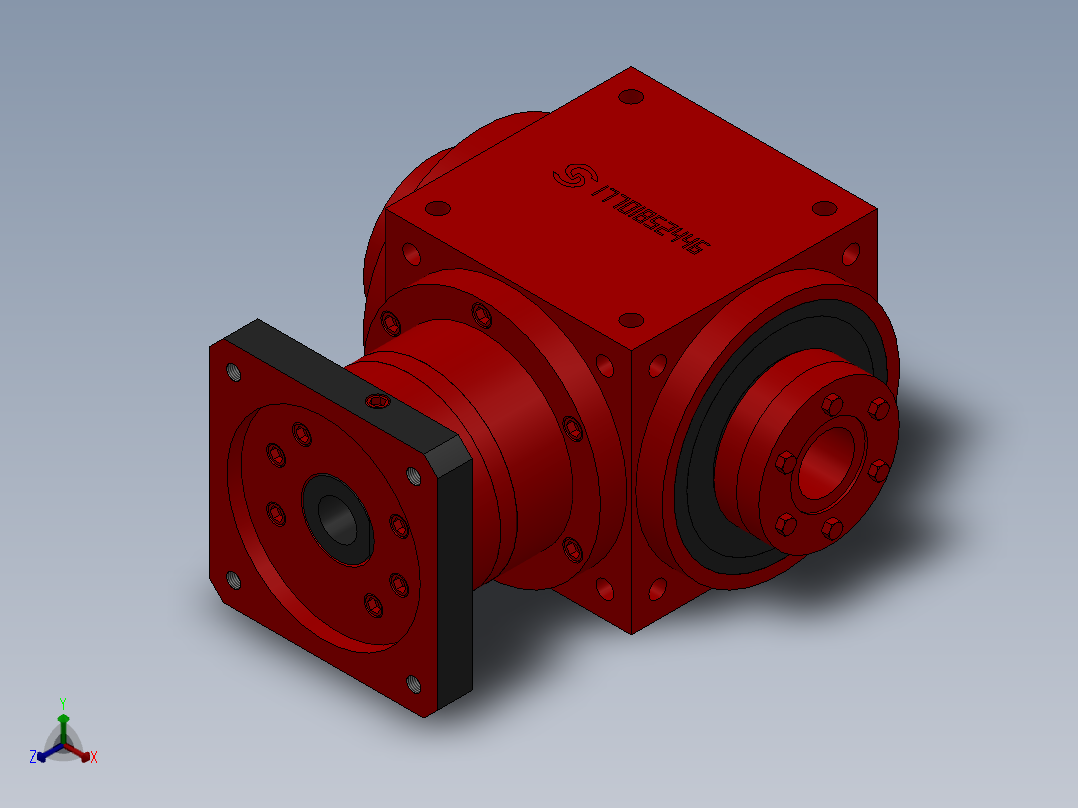 伺服直角行星减速机 PW-FC系列19款正等轴测图