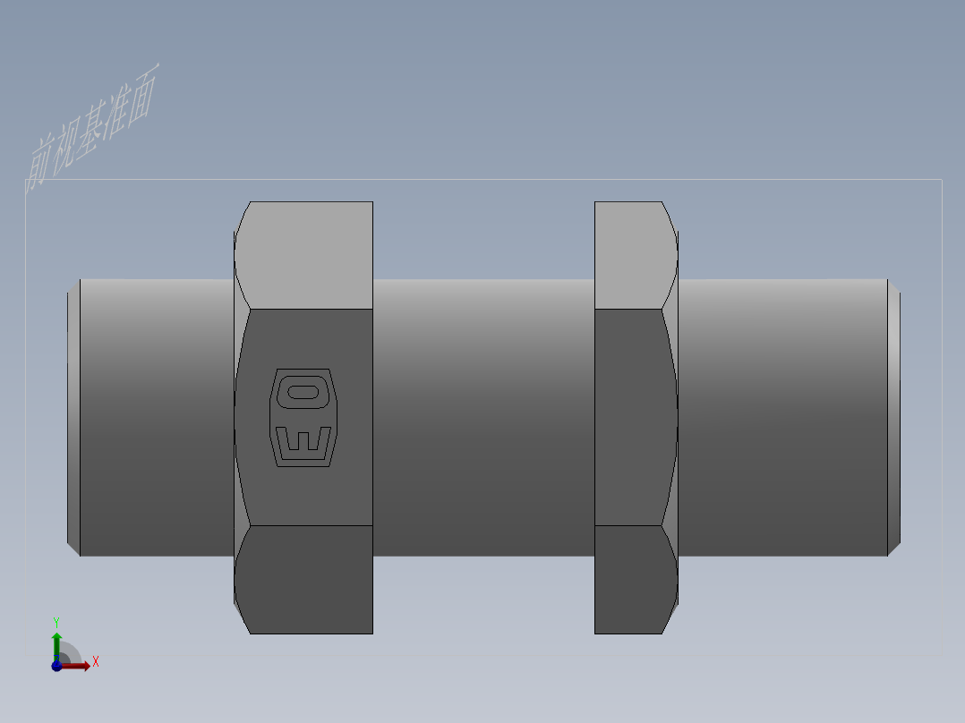 直通隔板接头、6D-20LN前视图