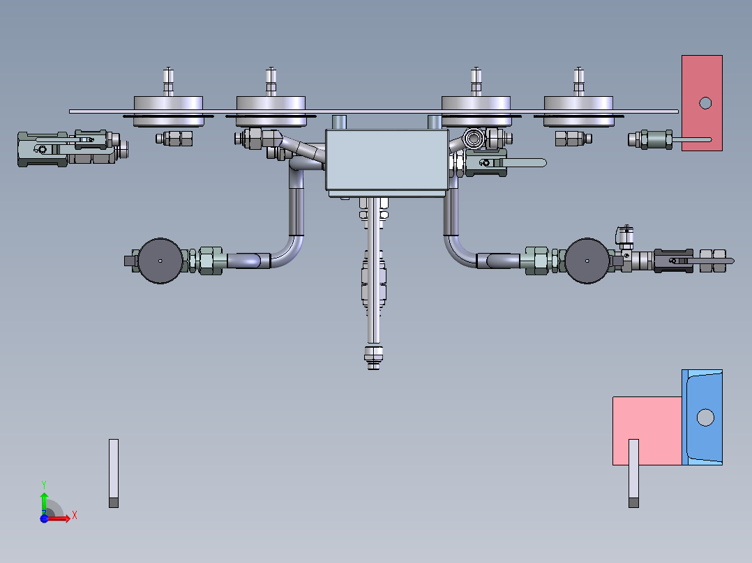 除油气动阀台step前视图