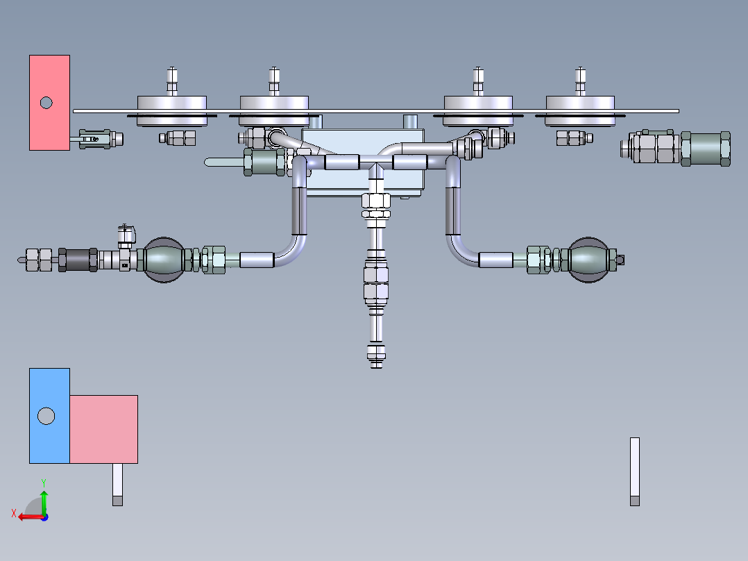 除油气动阀台step后视图