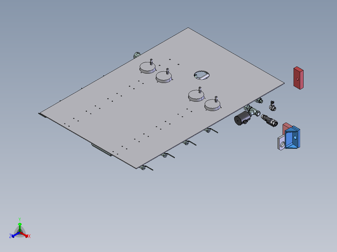 除油气动阀台step正等轴测图