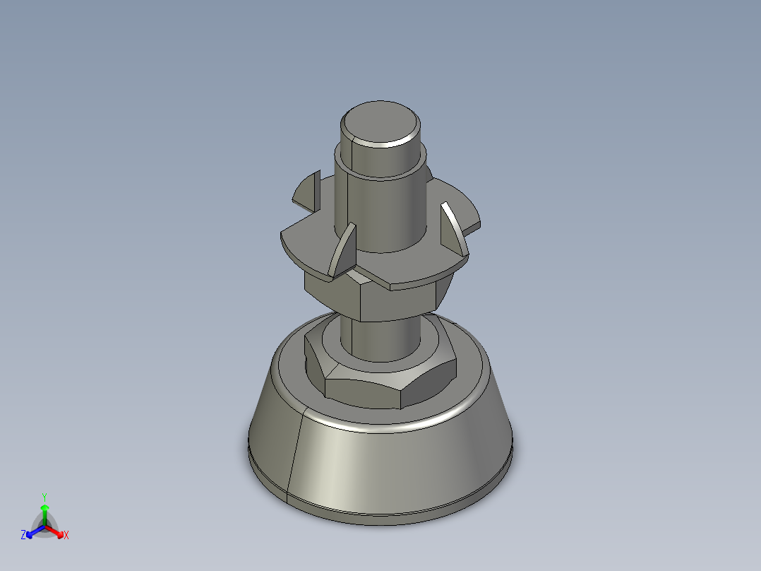 M10调平脚-50-W正等轴测图