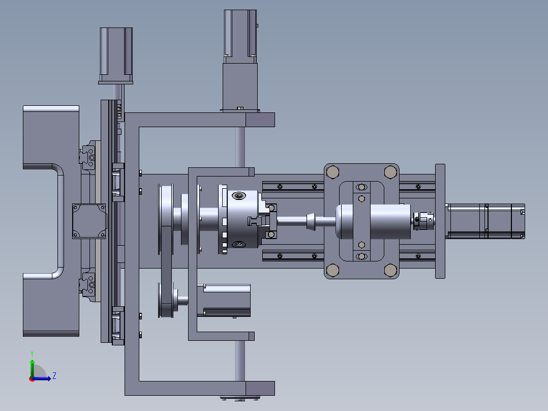 五轴机床雕刻机左视图