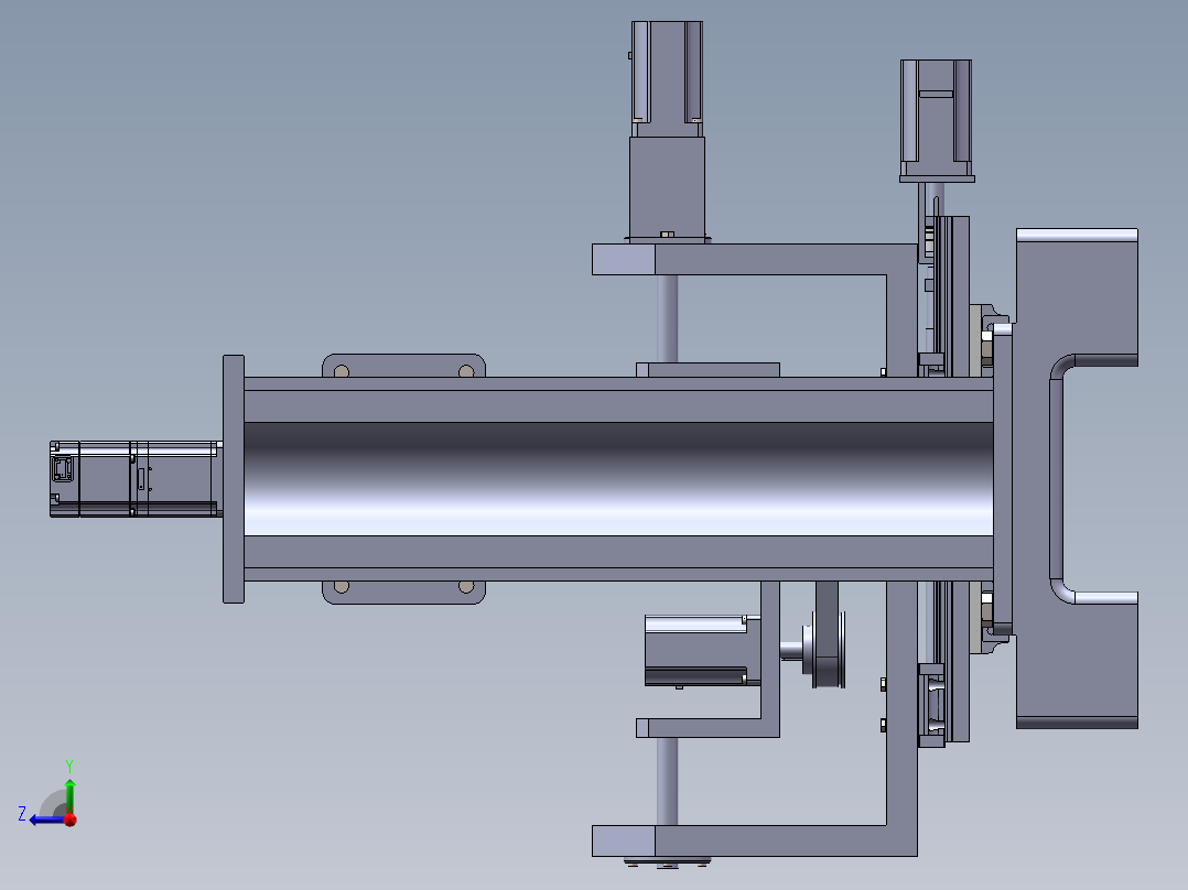 五轴机床雕刻机右视图