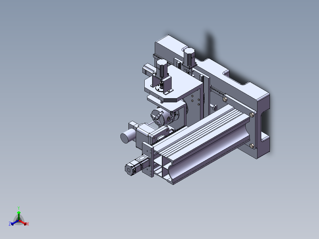 五轴机床雕刻机正等轴测图