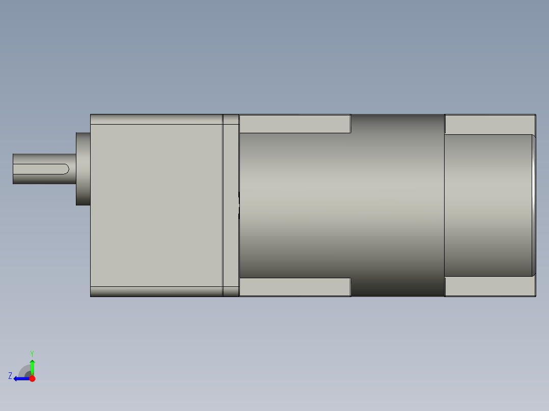 90120W普通电机5GN牙箱右视图