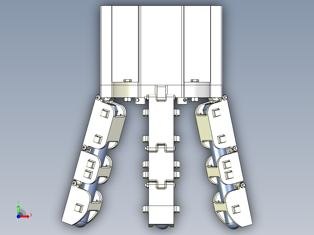 三指腱驱动末端前视图