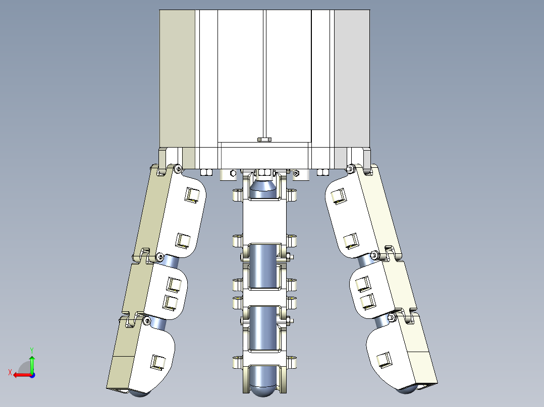 三指腱驱动末端后视图