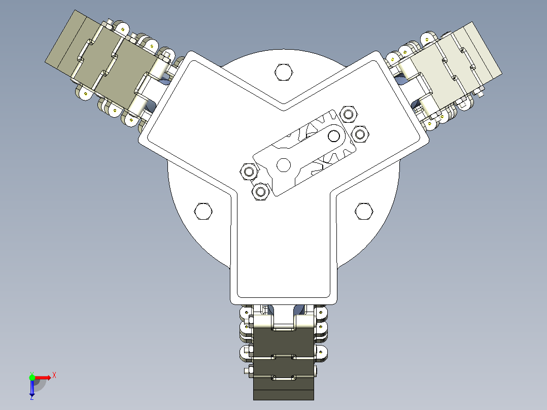 三指腱驱动末端俯视图
