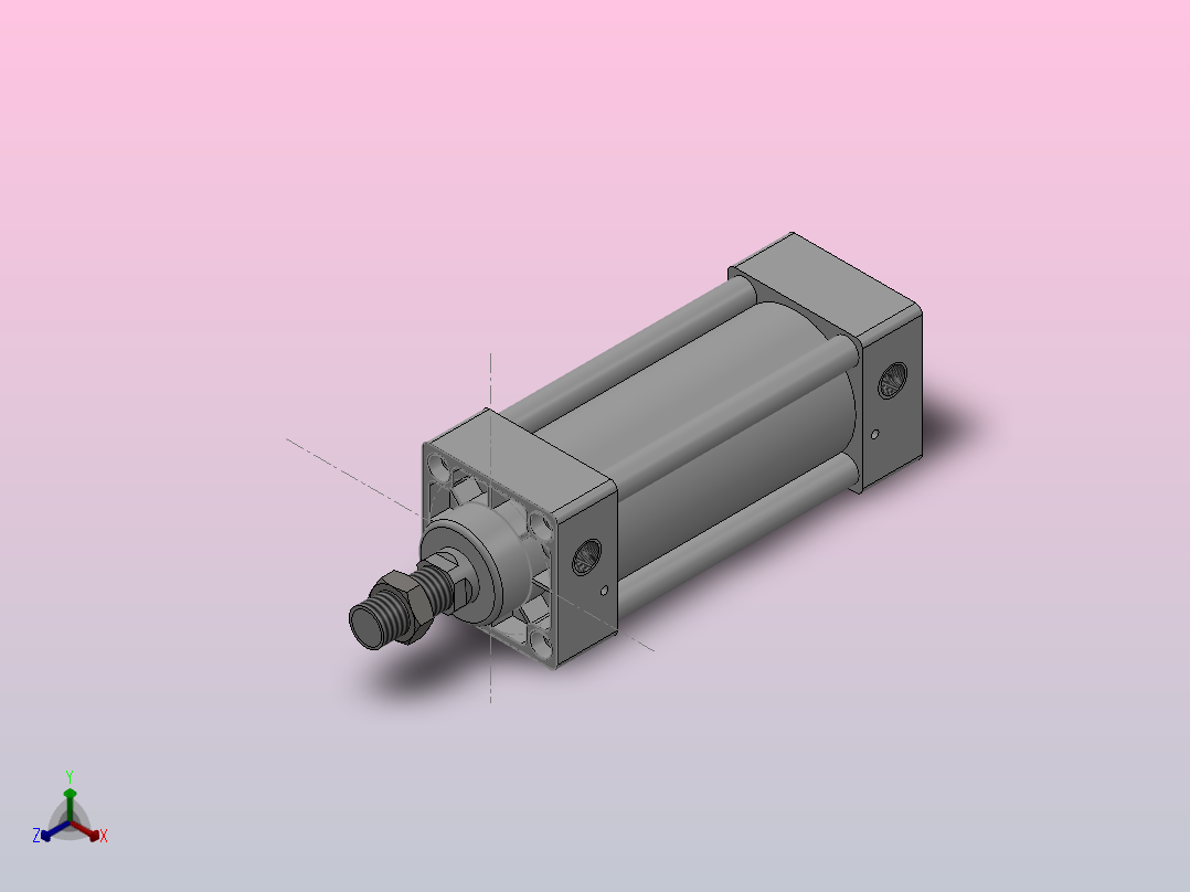SU标准复动型气缸SU50×75-S--CS1U正等轴测图