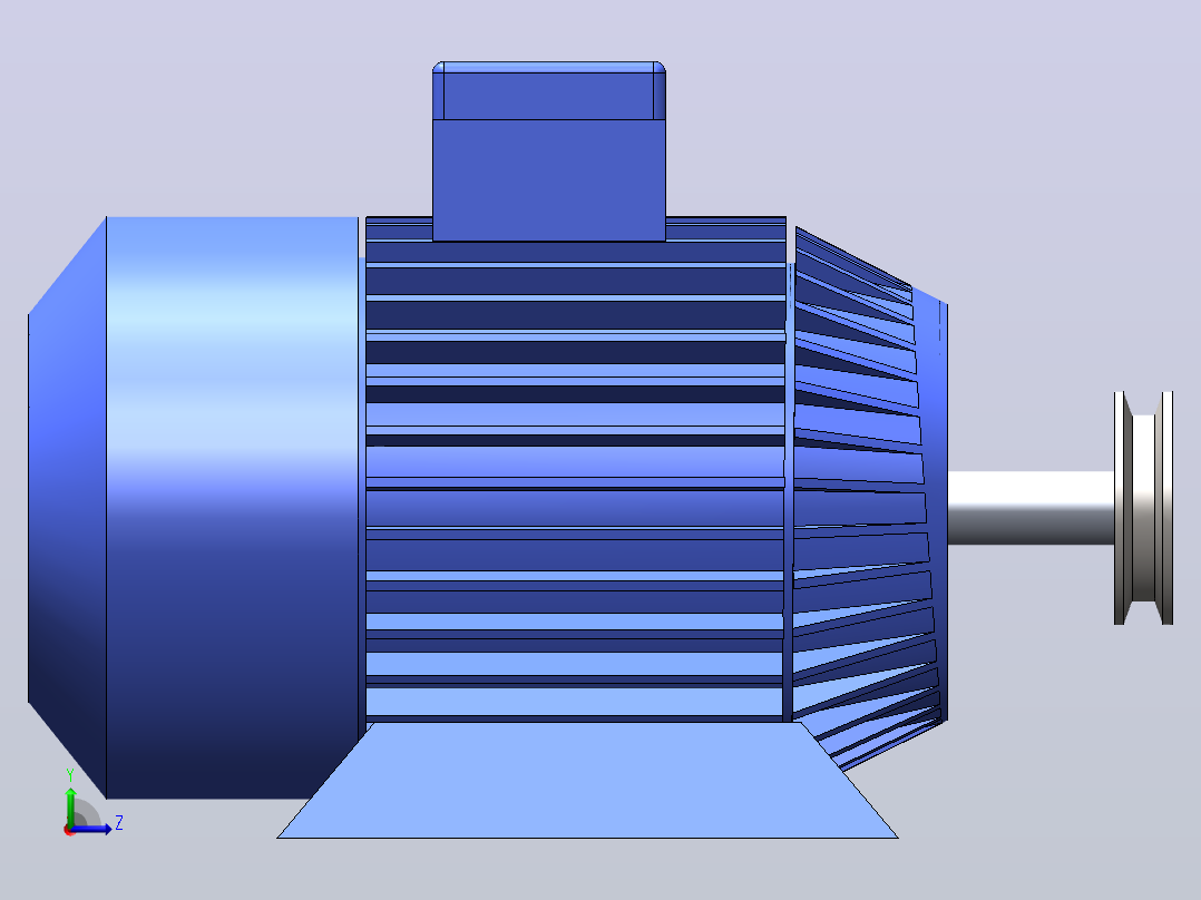 Solidworks中的电机设计左视图