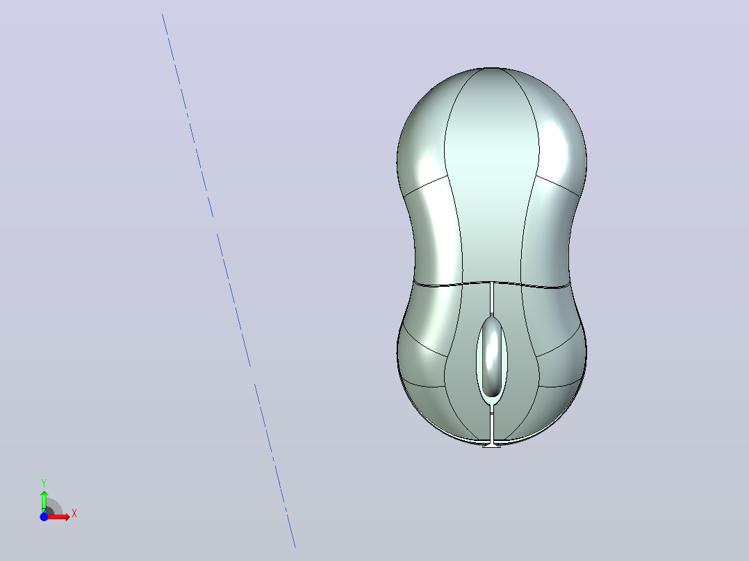 在NX CAD 11中的计算机鼠标前视图