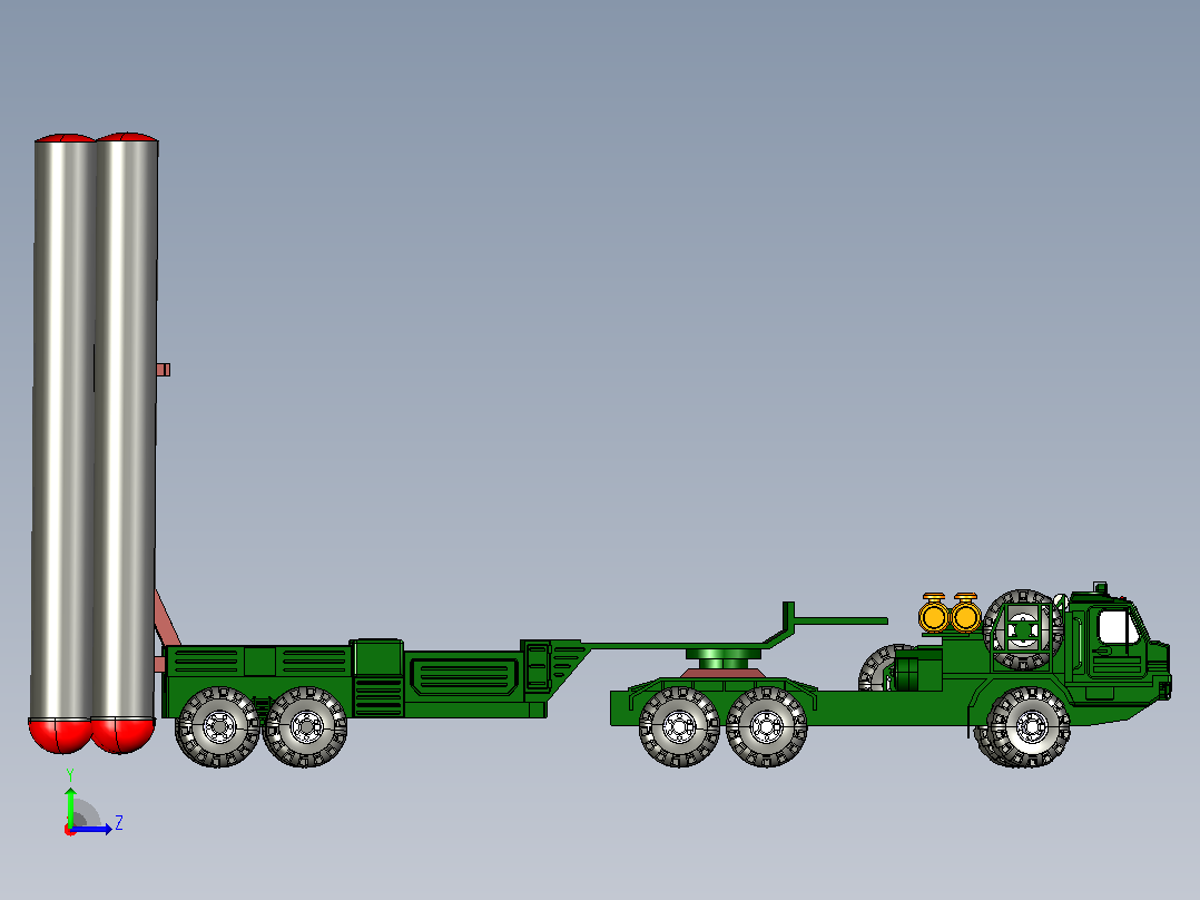 S400防空系统CATIA模型左视图