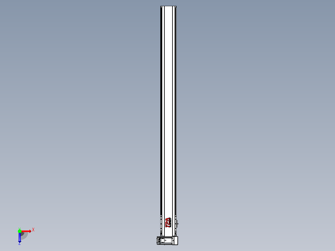 皮带直线轴半封闭可选导轨TPA-HNB-120D-110-L1500-RU-Y-P40-N3俯视图