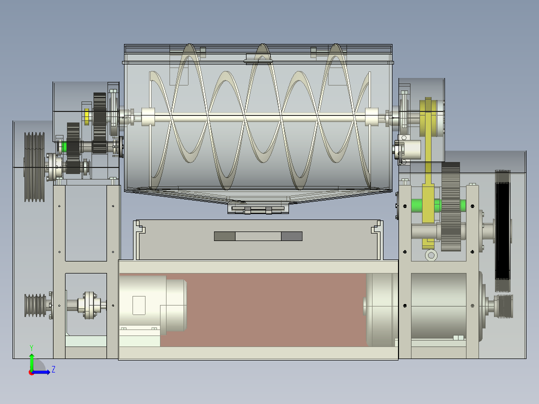 卧式搅拌器结构设计(3维+2维+论文)完整毕业设计左视图
