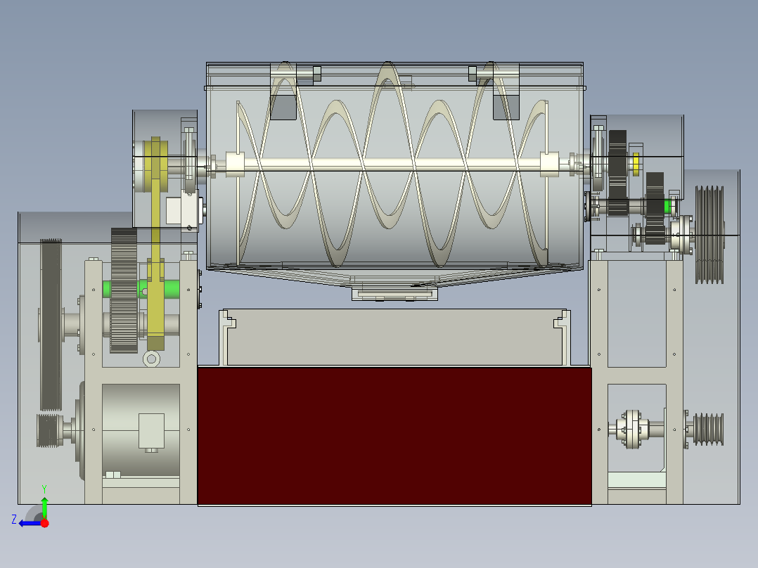 卧式搅拌器结构设计(3维+2维+论文)完整毕业设计右视图