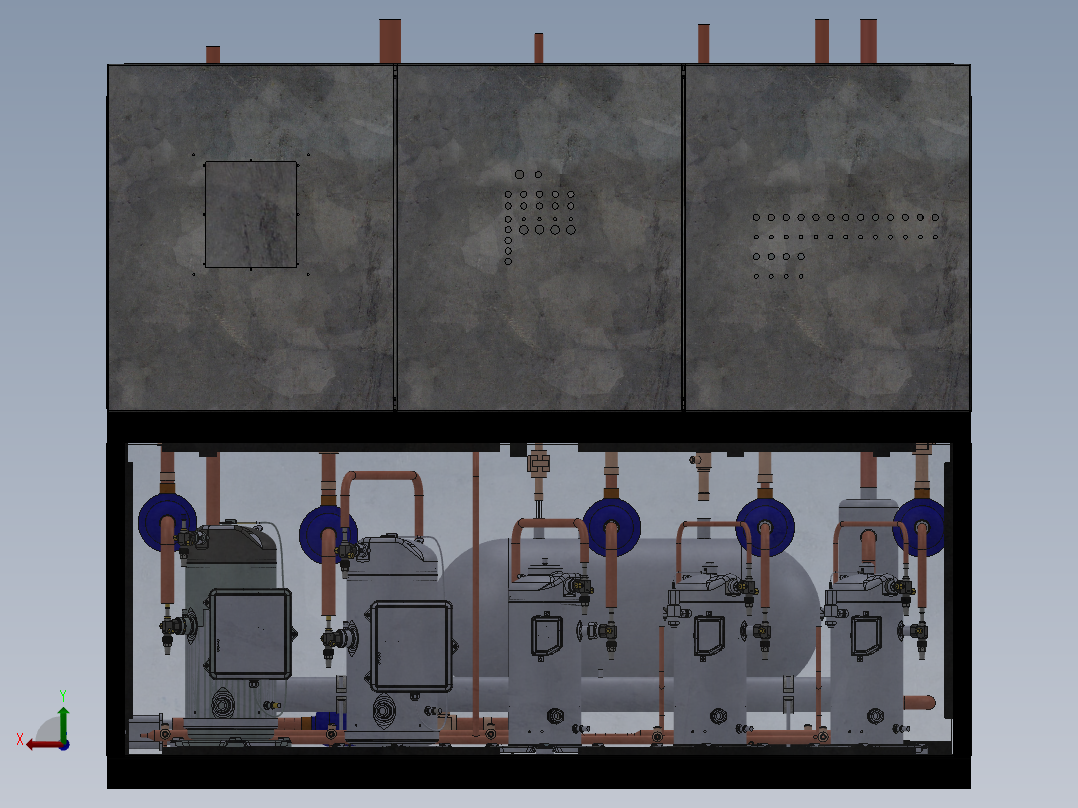 冷却设备、冷却柜后视图