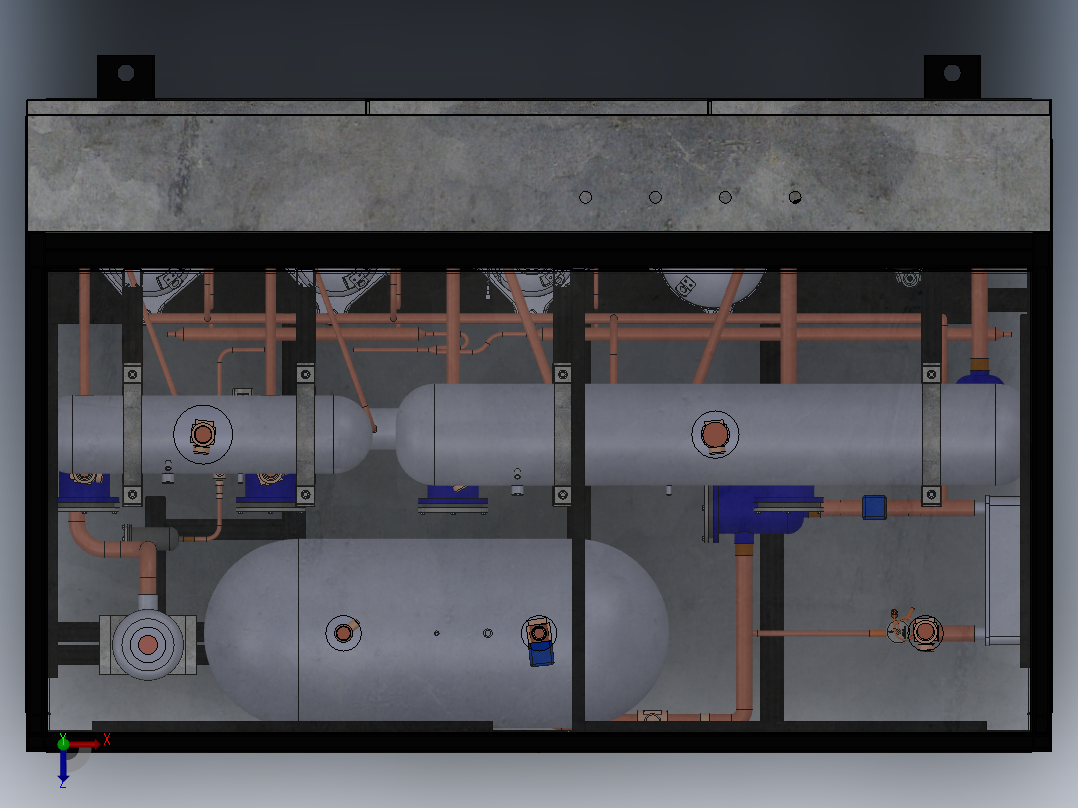 冷却设备、冷却柜俯视图