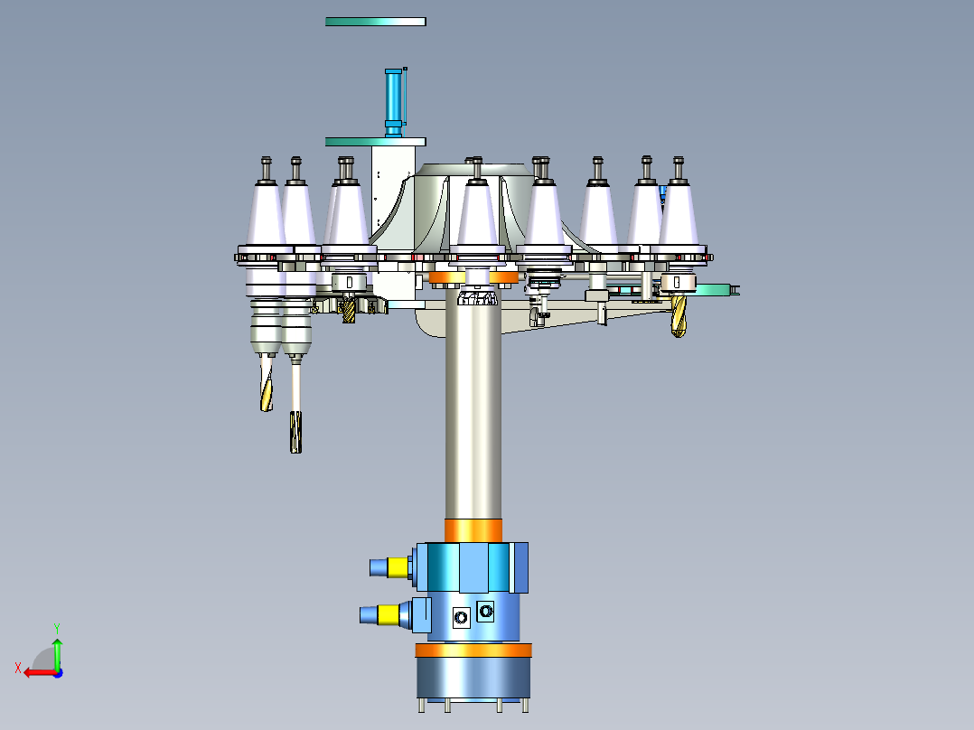 数控刀具装置自动换刀装置3D图纸 H909后视图