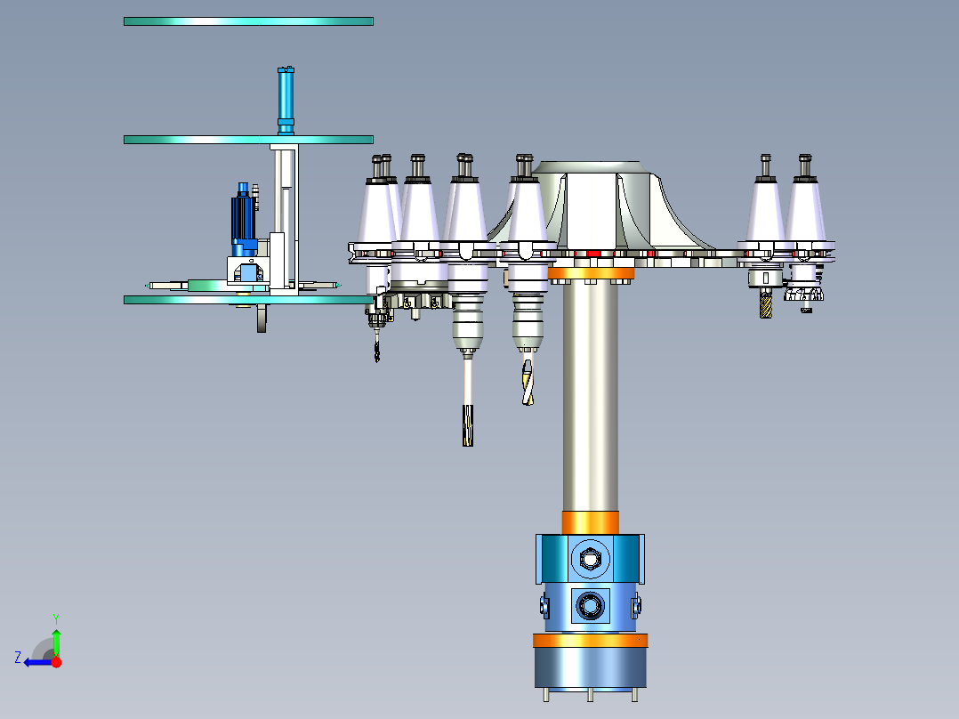 数控刀具装置自动换刀装置3D图纸 H909右视图