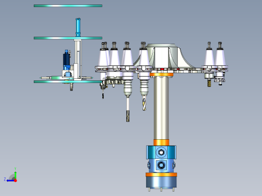 数控刀具装置自动换刀装置3D图纸 H909右视缩略图
