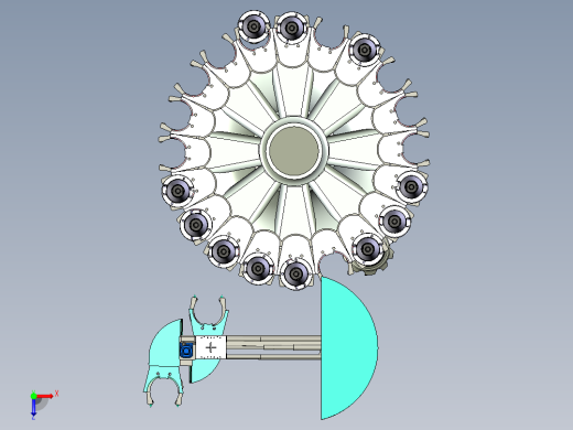 数控刀具装置自动换刀装置3D图纸 H909俯视缩略图