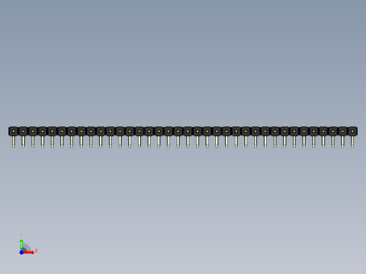 彩色公排针 100mil 2.54mm 系列-DS1022_black_1x36p_100mil_TypeD_rev1.0前视缩略图