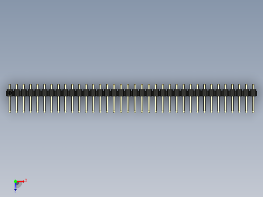 彩色公排针 100mil 2.54mm 系列-DS1022_black_1x36p_100mil_TypeD_rev1.0俯视缩略图