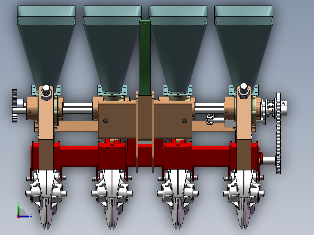 微耕施肥播种机左视图