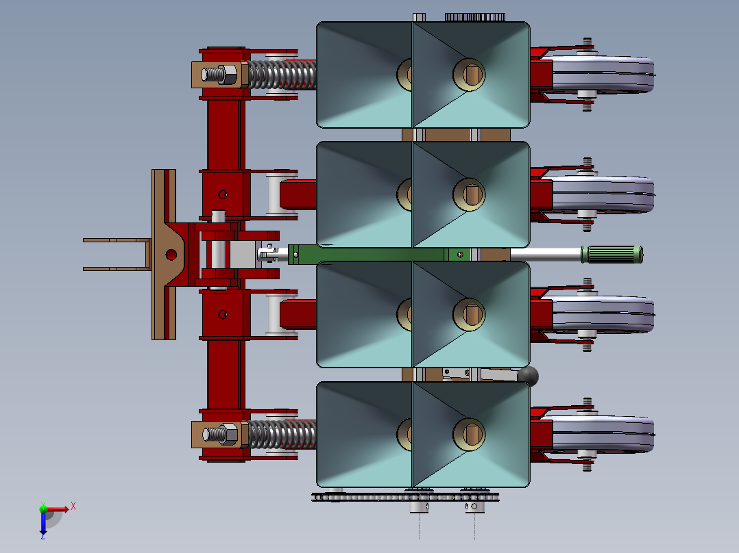 微耕施肥播种机俯视图