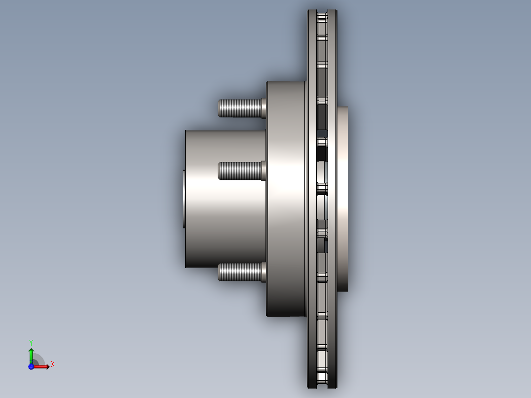 车用轴轮毂3D数模图纸 Solidworks设计前视图