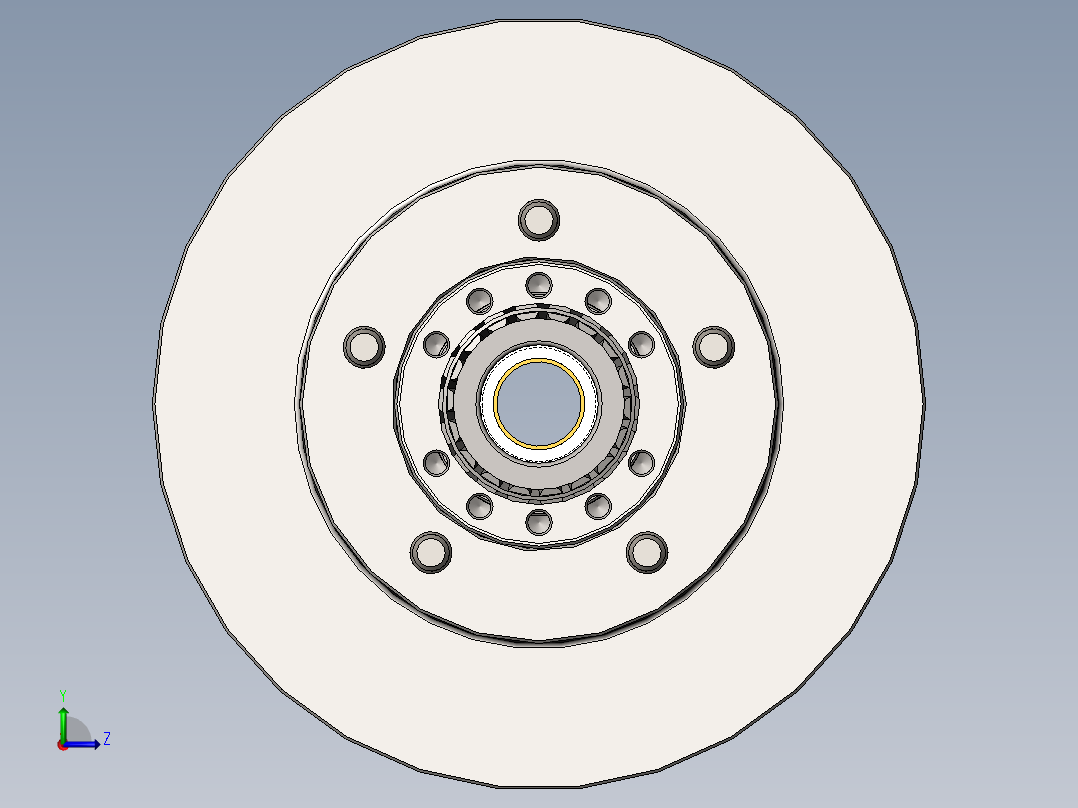 车用轴轮毂3D数模图纸 Solidworks设计左视图