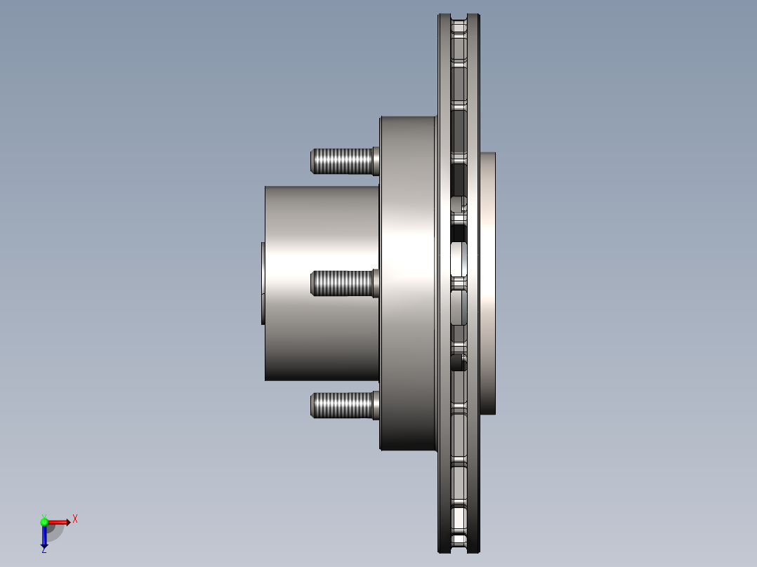 车用轴轮毂3D数模图纸 Solidworks设计俯视图