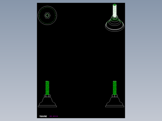 不銹鋼固定腳座384-2D多系列多零件图纸模型