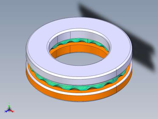 平面推力球轴承51104正等轴测缩略图