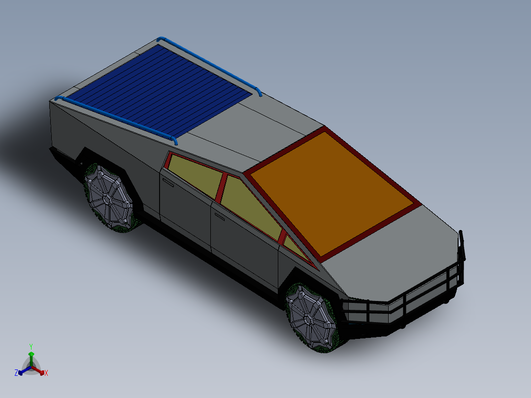 特斯拉Cybertruck改装版正等轴测图