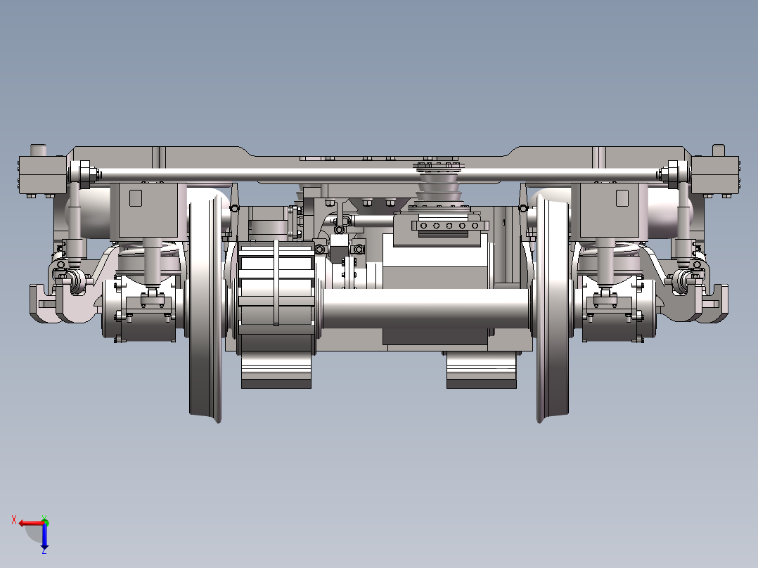 crh380动力转向架装配前视图