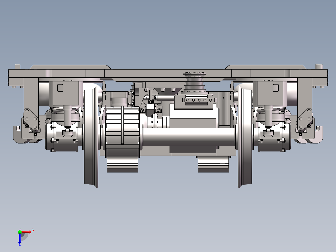 crh380动力转向架装配后视图